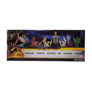 Mattel Jurassic World Dominion Set of 6 Owen Action Figure & Dinosaurs (New)